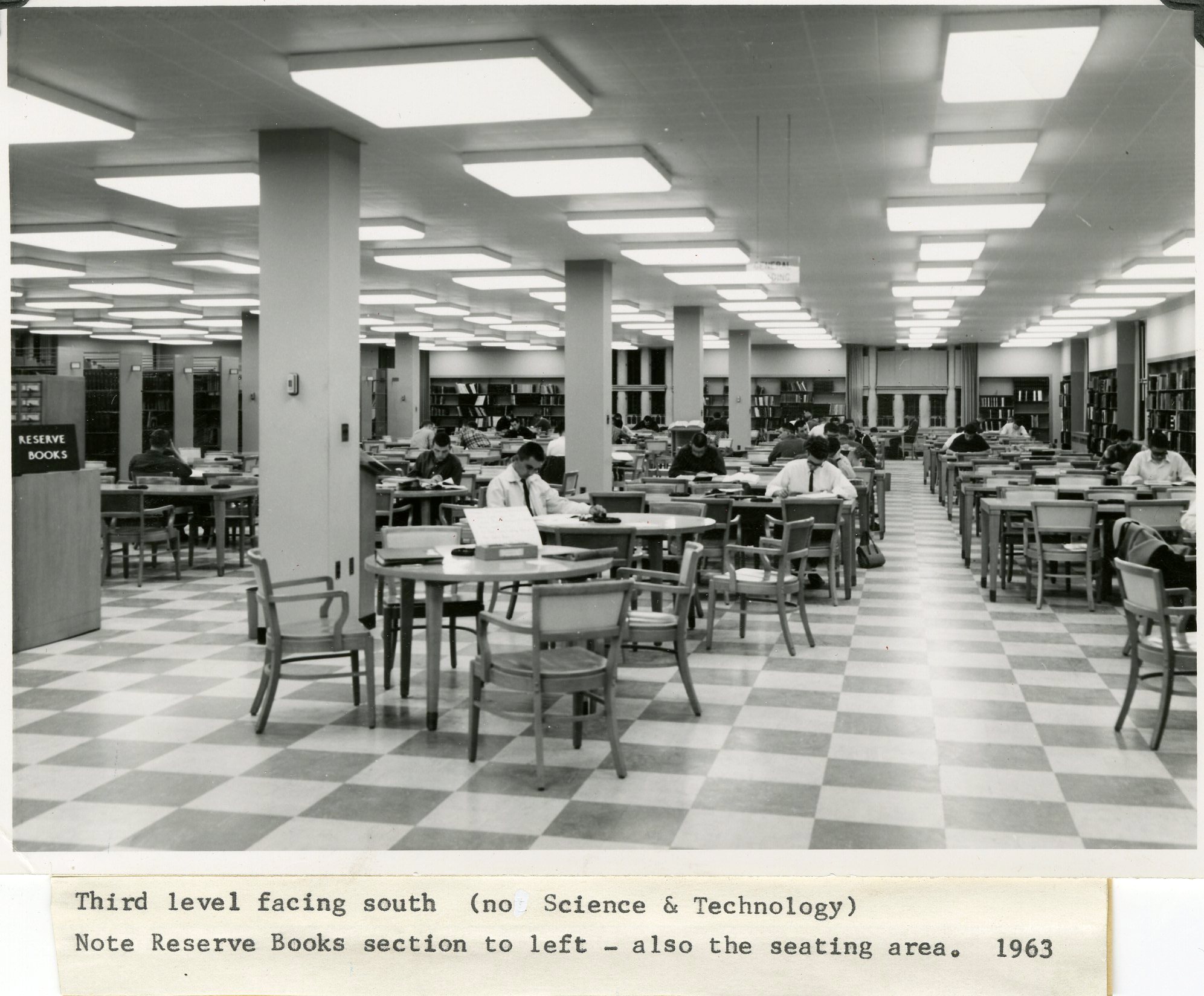 Newman Library, interior, 1963