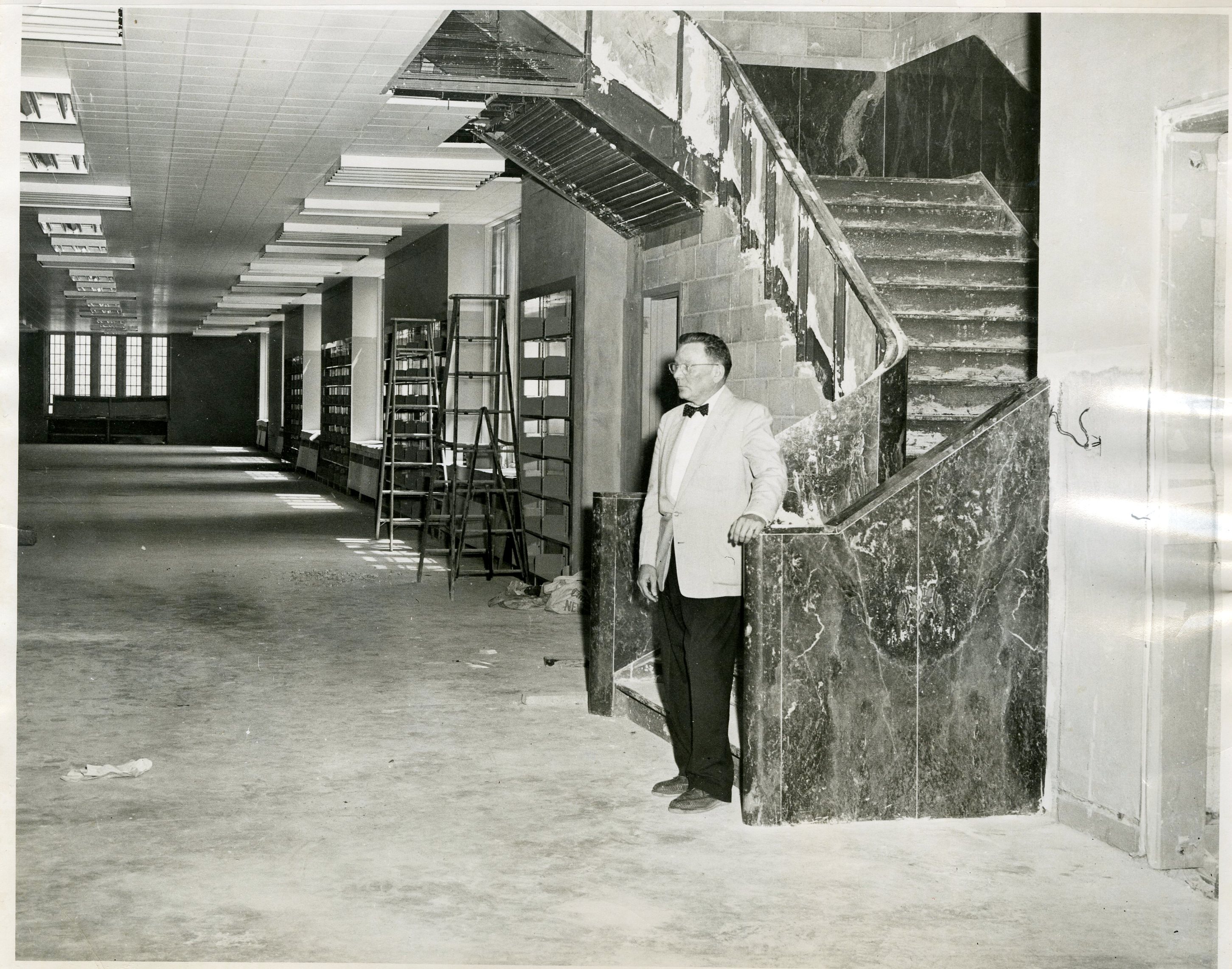 Newman Library, entrance interior, c.1953