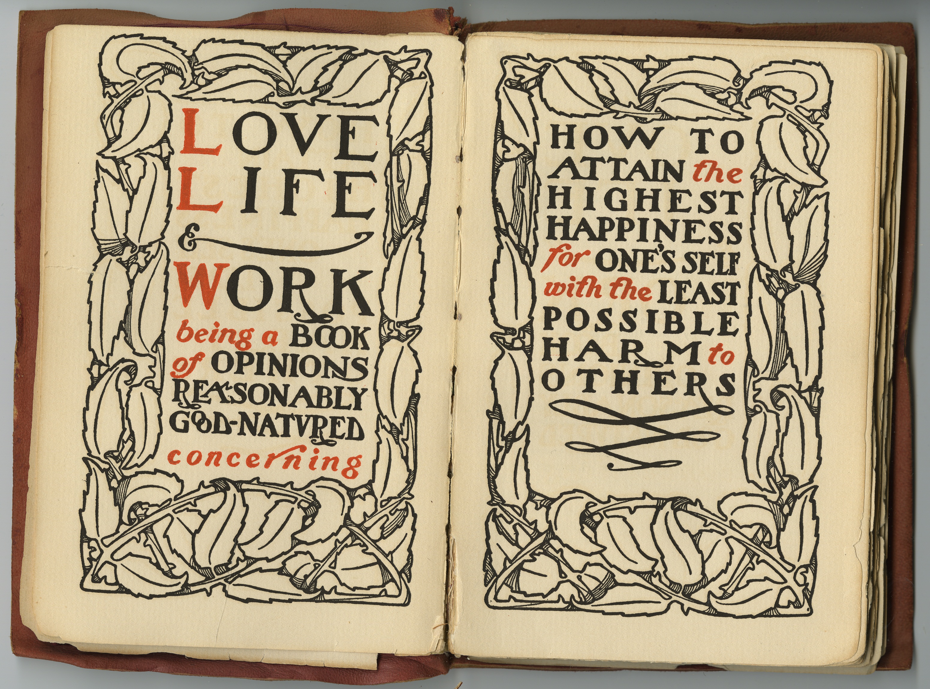 Title Pages from Love, Life & Work by Elbert Hubbard (East Aurora, NY: The Roycrofters, 1906.)