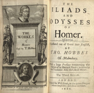 Title Page Hobbes's translation Homer's Odyssey 1686 Third edition