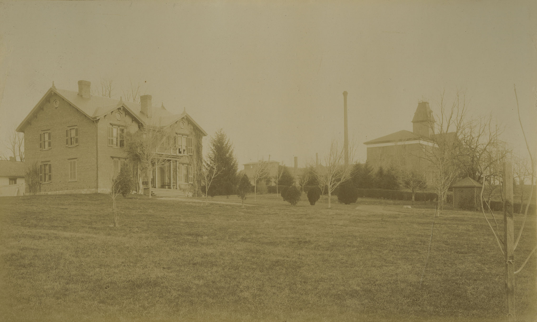 Campus view including president's house