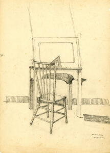 pencil drawing of a drafting table