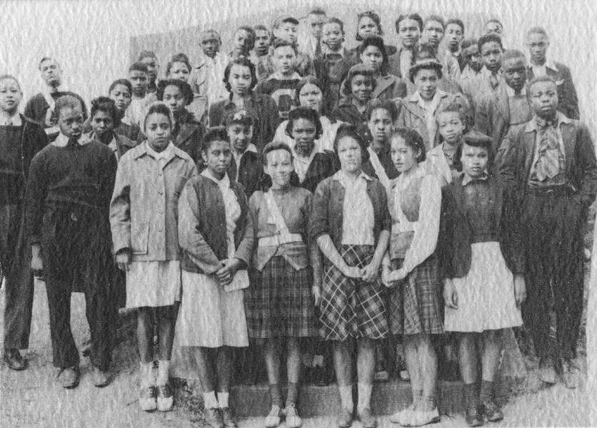 Junior class, Christiansburg Institute, 1942. Beatrice Freeman, a class officer, is second row, second from the right.