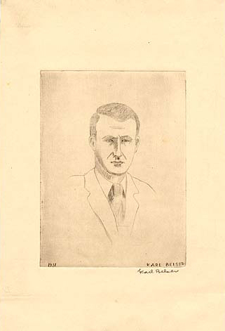 Drawing of Dayton Kohler by Karl Jacob Belser, 1931.