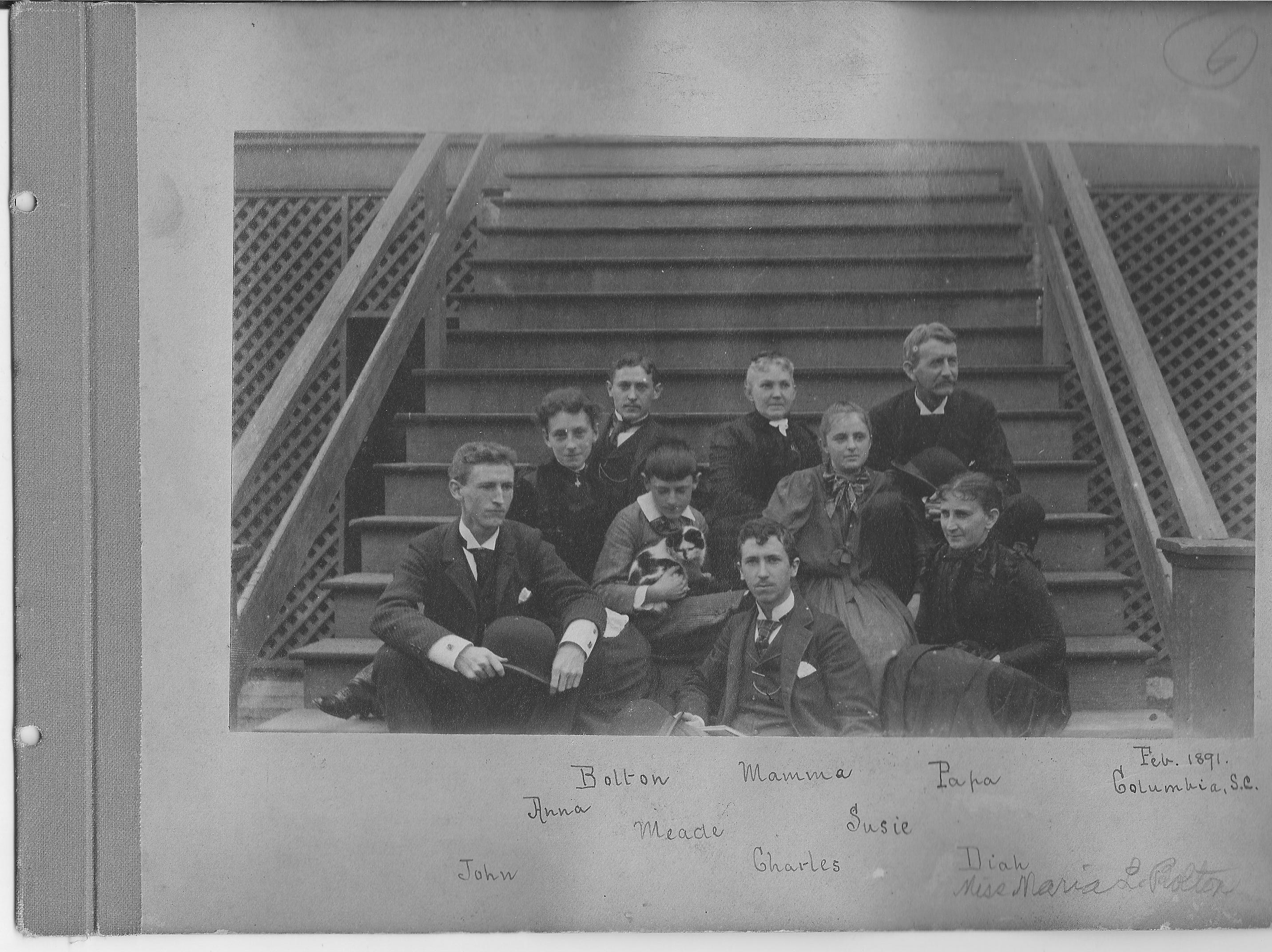 President John McLaren McBryde ("Papa"), Cora Bolton McBryde ("Mamma"), and family before they moved to Blacksburg.