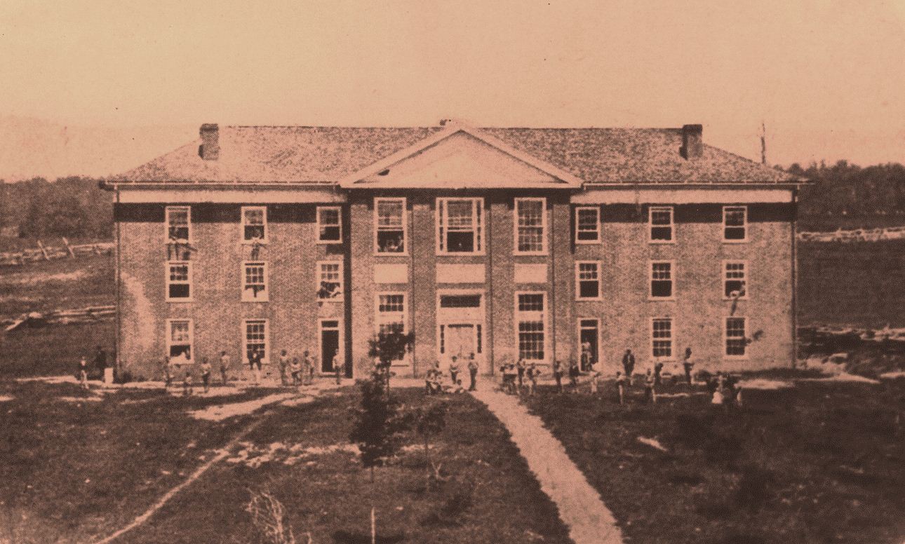 Former home of The Preston & Olin Institute, the lone VAMC campus building included classrooms, offices, a chapel, and student lodging.