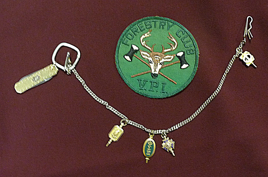 George K. Frischkorn's Forestry Club patch and William Gabriel's watch chain with "keys."