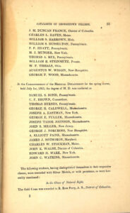 Catalog of Georgetown College that shows John C. Watkins earned a Medical degree, 1 July 1865