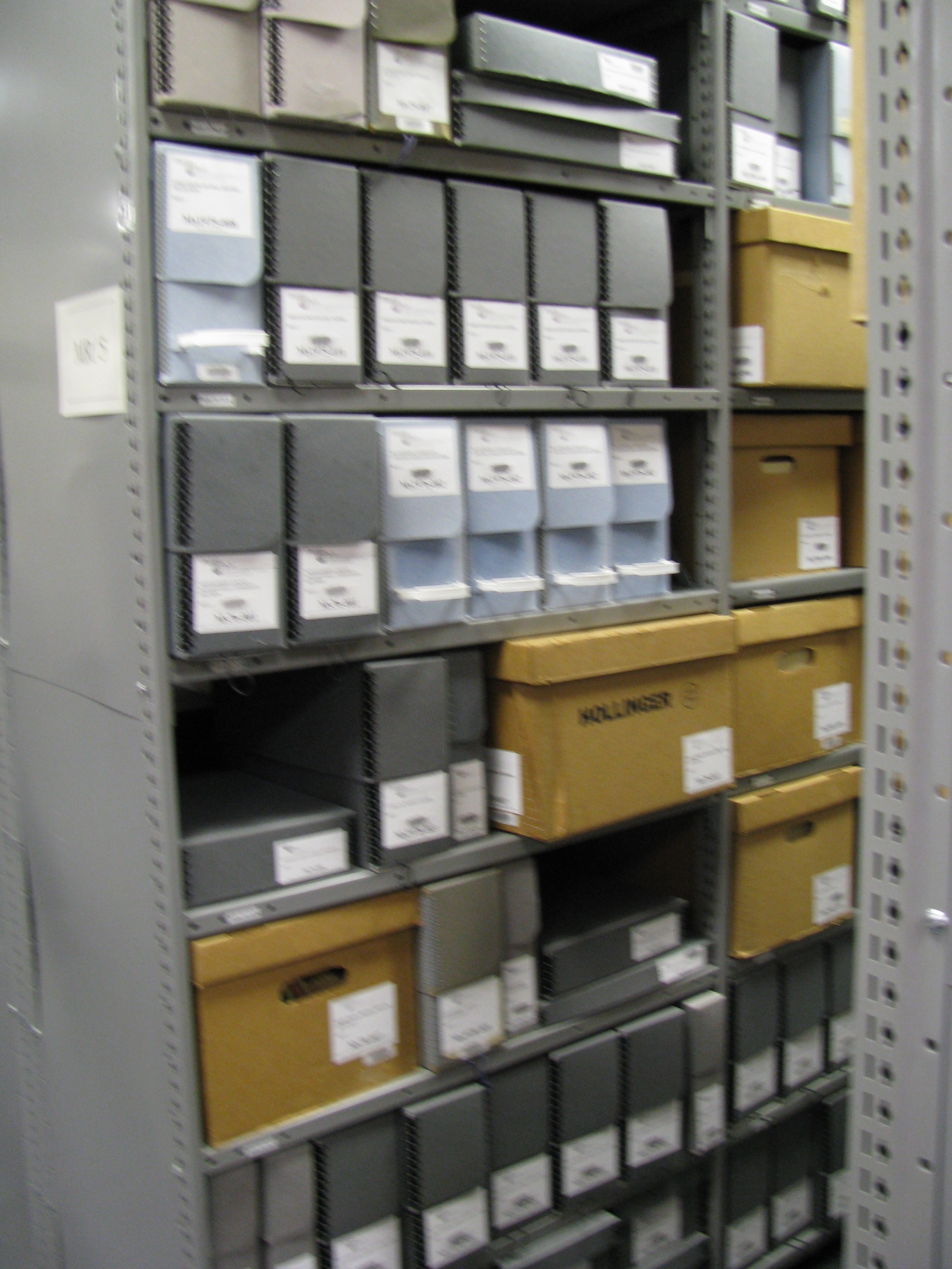 To be honest, manuscript collections means lots of boxes on shelves. 