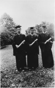 From the Col. Harry Temple Collection, Ms1988-039: Cadets in cap and gown at commencement - VPI