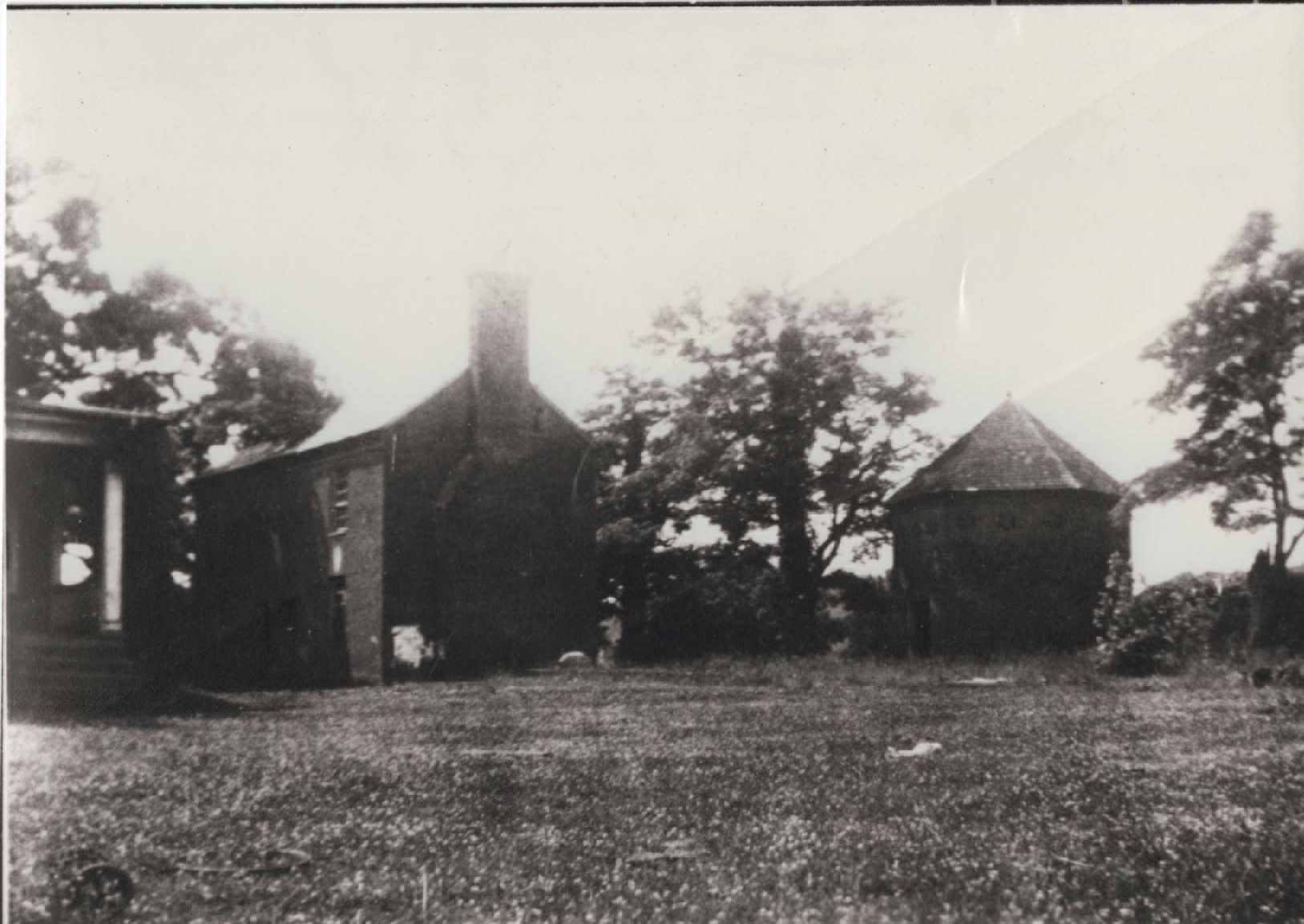 Image showing part of manor side porch, kitchen, and meat housee