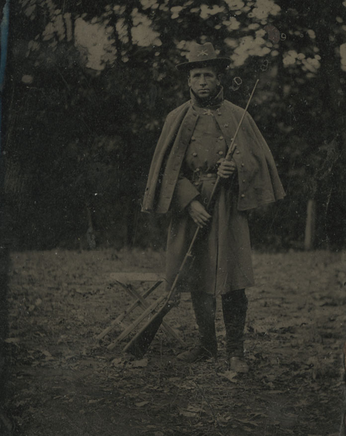 The James Collections includes many tintypes, including these two interesting photos of Civil War soldiers. Might one or both of these photos be of Joseph P. James?