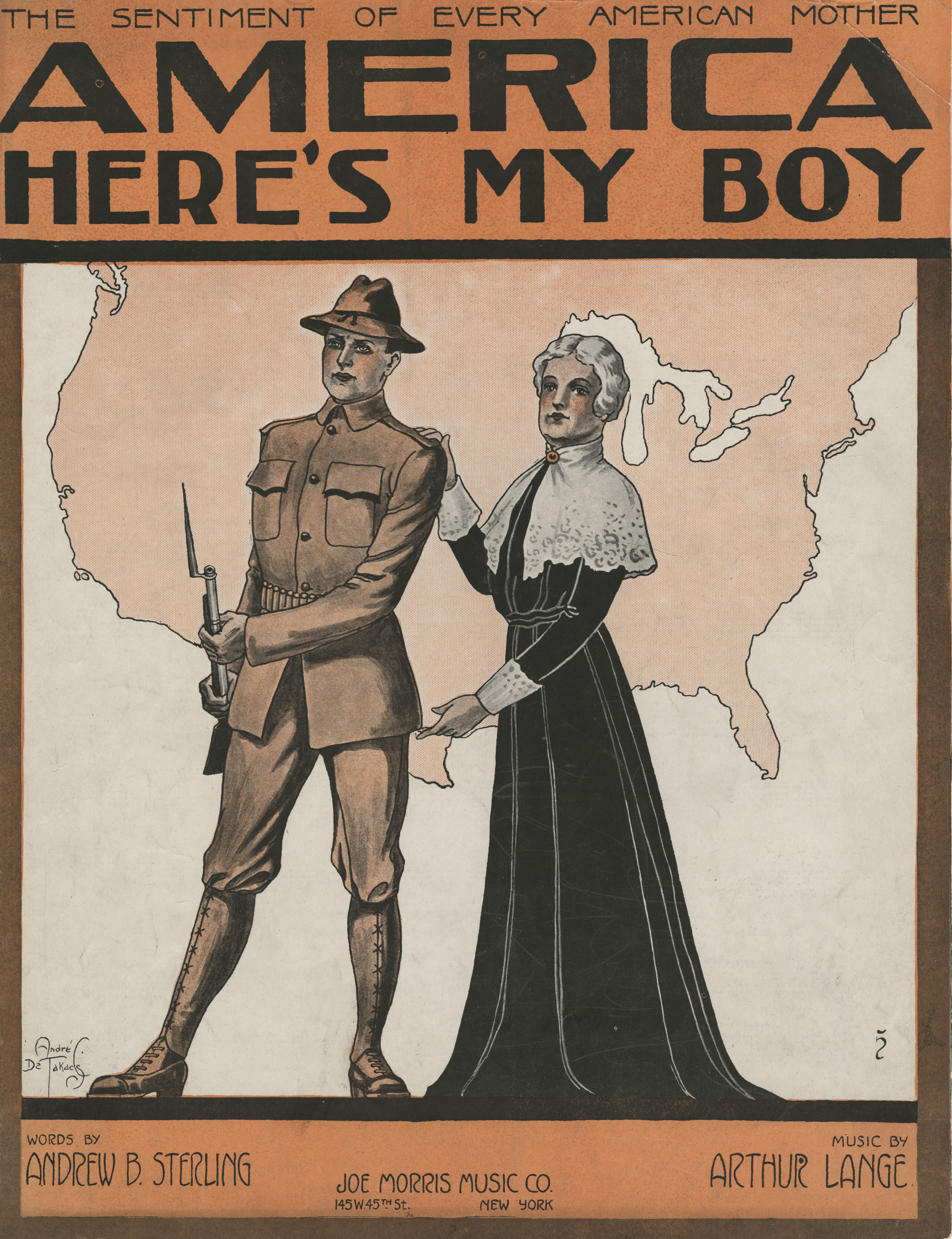 "America, Here's My Boy" (Published by Joe Morris Music Co., New York, 1917)