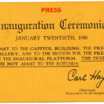 Ticket for Pres. Harry S Truman's 1949 presidential inauguration