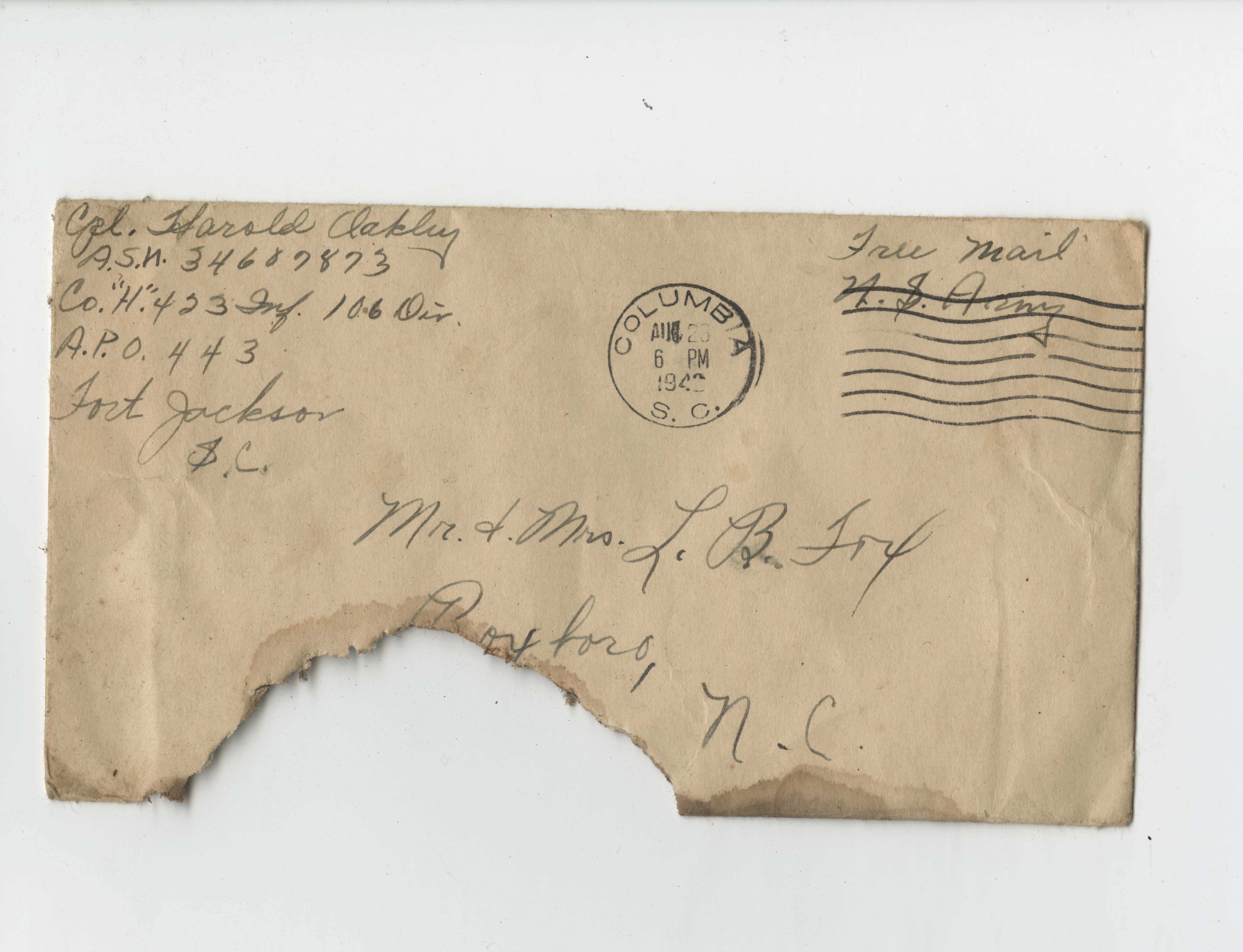 Ms2017-004_TurnerFamilyPapers_Envelope_1943_0823a