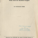 What's Next for Richard Wright, Constance Webb, 1949What's Next for Richard Wright, Constance Webb, 1949