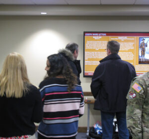 Exhibit by members of Trudy Harrington Becker's HIST1004 FYE class, 12 December 2017, Multipurpose Room, Newman Library
