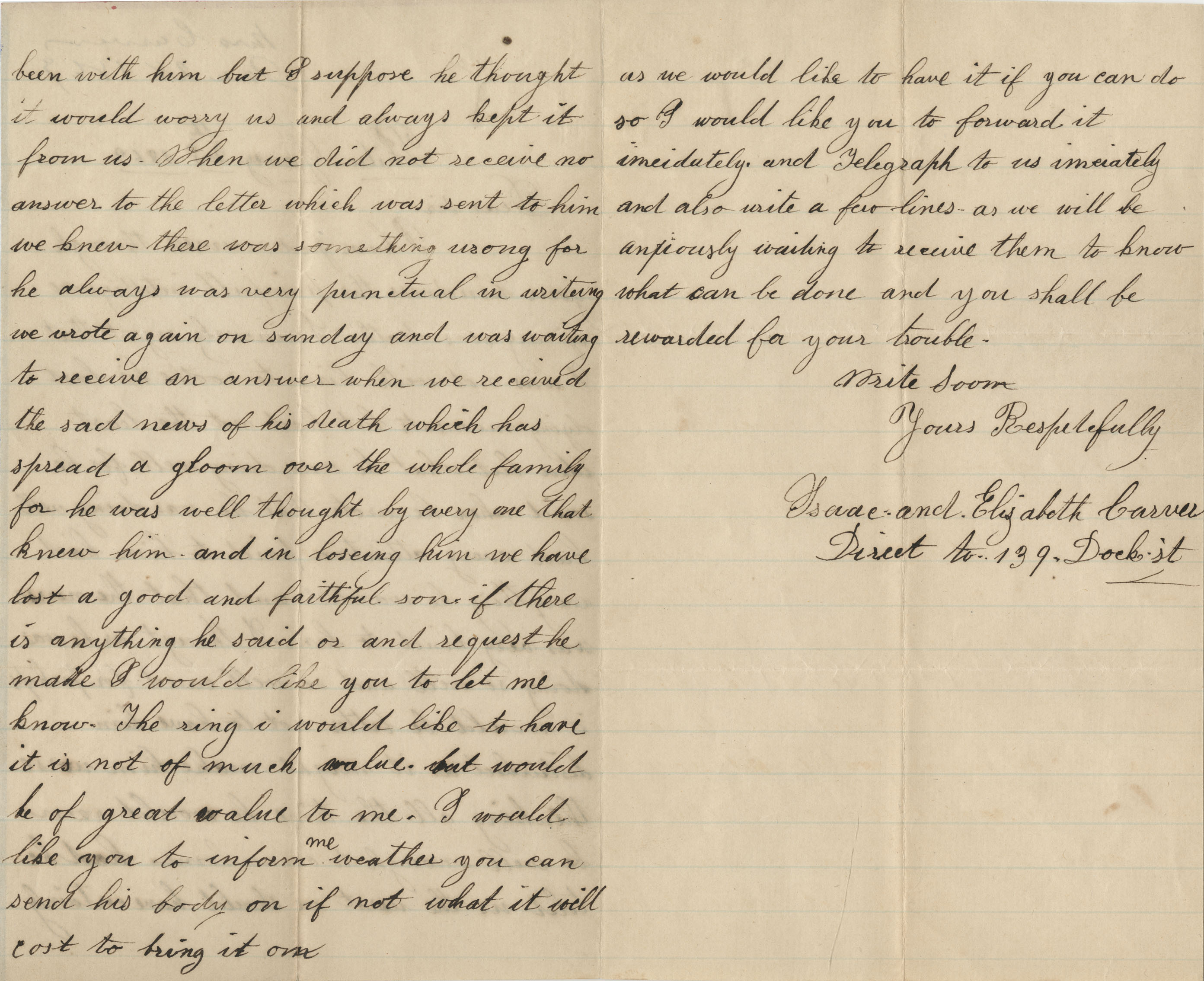 Letter from Elizabeth Carver to Edgar Knapp, 28 January 1863, pages 2-3