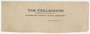 The Collegians letterhead, c1924, Lewis A. Hall Papers, Ms1983-009