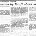 Archives of American Aerospace Exploration, 1986, Donation by Kraft opens collection