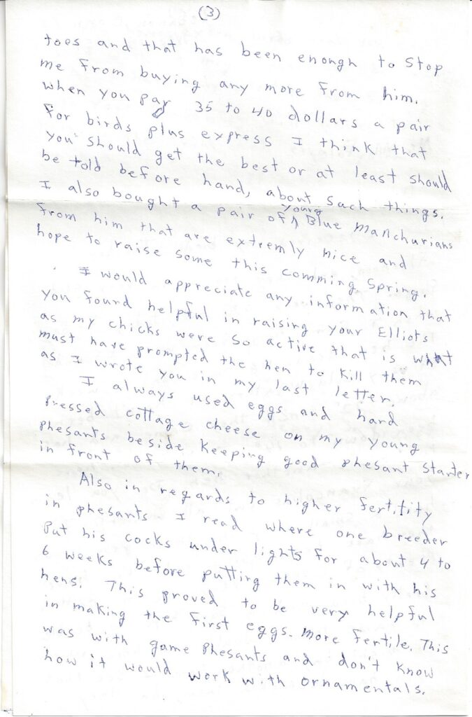 Page 3 of letter from Henry Safranek to M.L. Foley dated November 19, 1959